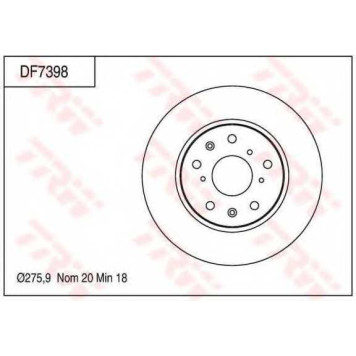 Тормозной диск TRW DF7398