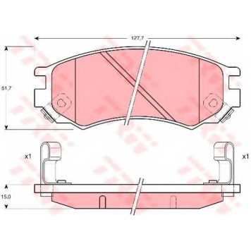Колодки тормозные дисковые для NISSAN ALMERA(N15), AVENIR, SUNNY <b>TRW GDB1175 / 21386</b>