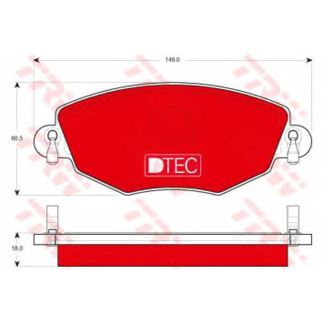 Колодки тормозные дисковые для FORD METROSTAR, MONDEO(B4Y,B5Y,BWY) <b>TRW GDB1434DTE</b>