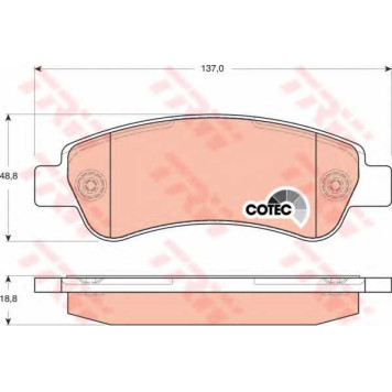 Колодки тормозные дисковые для CITROEN JUMPER / FIAT DUCATO(244,250,290) / PEUGEOT BOXER <b>TRW GDB1682</b>