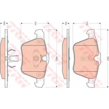Колодки тормозные дисковые для FORD GALAXY(WA6), S-MAX(WA6) / VOLVO S60, S80(AS), V60, V70(BW,SW), XC70 CROSS COUNTRY, XC70 <b>TRW GDB1684</b>