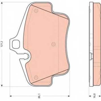 Колодки тормозные дисковые для PORSCHE 911(996,997), BOXSTER(981,987), CAYMAN(981,987) <b>TRW GDB1758</b>