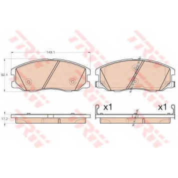 Колодки тормозные дисковые для OPEL ANTARA <b>TRW GDB1978 / 24510</b>