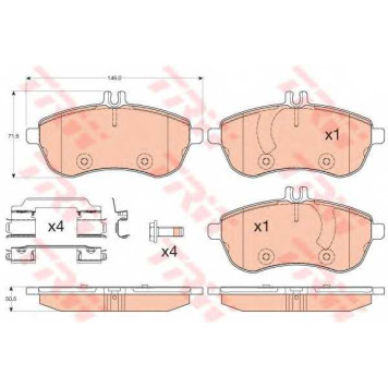 Колодки тормозные дисковые для MERCEDES C(C204,S204,W204), E(S212,W212), SLK(R172) <b>TRW GDB2056</b>