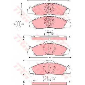 Колодки тормозные дисковые для DAEWOO KORANDO(KJ), MUSSO(FJ) / SSANGYONG KORANDO(KJ), MUSSO(FJ) <b>TRW GDB3281</b>