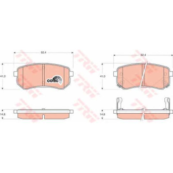 Колодки тормозные дисковые для HYUNDAI i10(PA) / KIA PICANTO(BA) <b>TRW GDB3370</b>