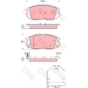 Колодки тормозные дисковые для HYUNDAI GRANDEUR(TG), ix20(JC), SONATA(EF,NF,YF), TUCSON(JM) / KIA MAGENTIS(GD,MG), OPIRUS(GH), SPORTAGE(JE#,KM#) <b>TRW GDB3409</b>