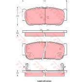 Колодки тормозные дисковые для SSANGYONG RODIUS, TURISMO <b>TRW GDB3413</b>