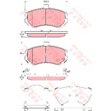 Колодки тормозные дисковые для HYUNDAI ELANTRA(XD) <b>TRW GDB3431</b>