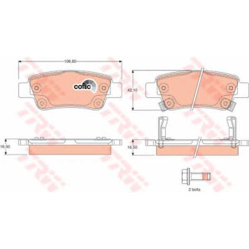 Колодки тормозные дисковые для HONDA CR(RE) <b>TRW GDB3446</b>