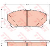 Колодки тормозные дисковые для TOYOTA ALPHARD / VELLFIRE(ANH2#, ATH2#, GGH2#), PREVIA(ACR3#, ACR5#, AHR5#, CLR3#, GSR5#, MCR3#) <b>TRW GDB3455</b>