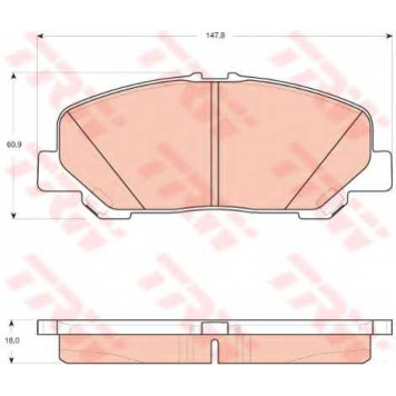 Колодки тормозные дисковые для TOYOTA ALPHARD / VELLFIRE(ANH2#, ATH2#, GGH2#), PREVIA(ACR3#, ACR5#, AHR5#, CLR3#, GSR5#, MCR3#) <b>TRW GDB3455</b>