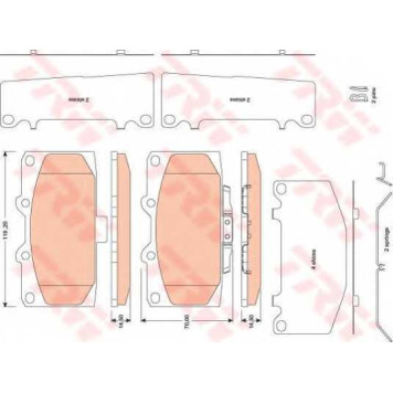 Колодки тормозные дисковые для SUBARU IMPREZA(GD,GG) <b>TRW GDB3470</b>