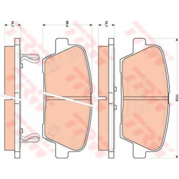 Колодки тормозные дисковые для HYUNDAI EQUUS / CENTENNIAL, GENESIS(BH), SANTA FE(CM,DM) / KIA BORREGO, SORENTO(XM) <b>TRW GDB3499</b>