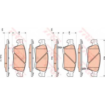 Колодки тормозные дисковые для INFINITI EX, FX, G <b>TRW GDB3503</b>