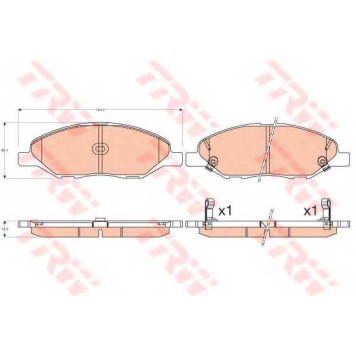 Колодки тормозные дисковые для NISSAN BLUEBIRD SYLPHY(G10,G11), CUBE(Z11), LATIO, MICRA(K11,K12), NOTE(E11), TIIDA(C11X,C12,SC11X) <b>TRW GDB3577</b>