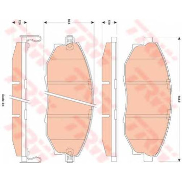 Колодки тормозные дисковые для CHEVROLET EPICA(KL1#) / DAEWOO TOSCA <b>TRW GDB4179 / 24864</b>