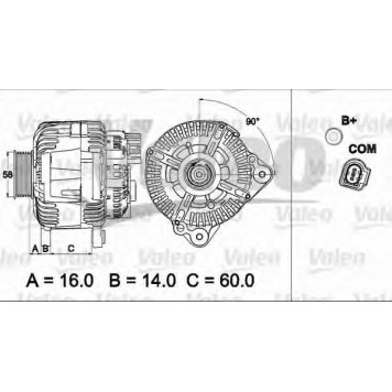 Генератор 180А для AUDI A6(C6,4F2,4F5,4FH), A8(4E#), Q7(4L) / VW TOUAREG(7L6, 7L7,7LA) <b>VALEO 437507 / 2542784</b>-1