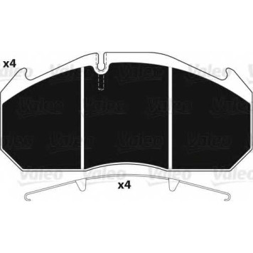 Колодки тормозные дисковые для MAN EL, EM, F 2000, F 90, LION S STAR, LION S, M 2000 L, M 2000 M, NG, NL, NU, TGA, UL / MERCEDES INTEGRO(O 550) <b>VALEO 882211 / 29030</b>