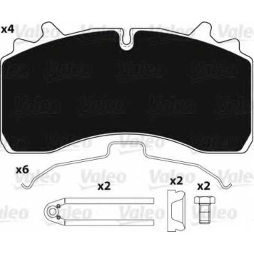 Колодки тормозные дисковые <b>VALEO 882250 / 29162</b>