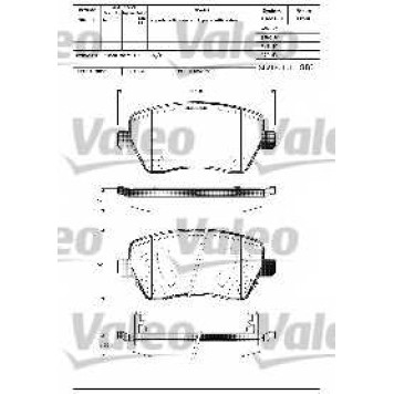 Колодки тормозные дисковые передний для MERCEDES CITAN Mixto, CITAN / NISSAN LATIO, MICRA, NOTE, TIIDA / RENAULT CAPTUR, CLIO, DUSTER, KANGOO Express, KANGOO, LOGAN EXPRESS, LOGAN, MODUS, ZOE <b>VALEO 598641</b>