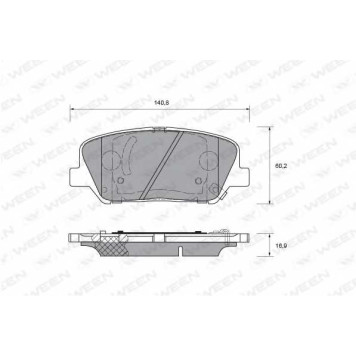 Колодки тормозные дисковые передний для HYUNDAI i30 CW(GD), i30(GD), VELOSTER(FS) / KIA CEED(JD), CEE`D(JD), OPTIMA, PRO CEE?D(JD) <b>WEEN 151-0003 / 21580</b>