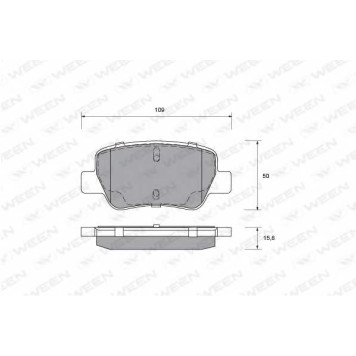 Колодки тормозные дисковые задний для TOYOTA AVENSIS(ADT27,ZRT27) <b>WEEN 151-0009 / 21580</b>