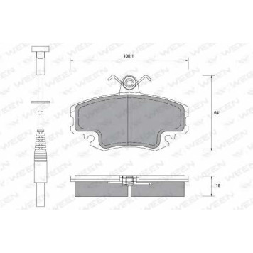 Колодки тормозные дисковые для RENAULT 19, 21, 25, CLIO, LOGAN, MEGANE, RAPID, SANDERO/STEPWAY, SUPER 5, THALIA, TWINGO <b>WEEN 151-1107 / 21463</b>