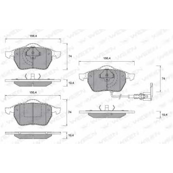Колодки тормозные дисковые для AUDI A3, TT / SKODA OCTAVIA / VW BORA, GOLF, NEW BEETLE, POLO <b>WEEN 151-1123 / 20676</b>