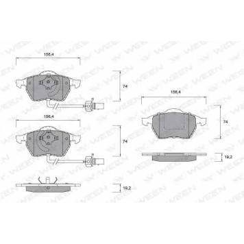 Колодки тормозные дисковые для AUDI A4, A6 / SKODA SUPERB / VW GOLF, PASSAT <b>WEEN 151-1138 / 20676</b>