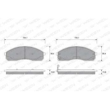 Колодки тормозные дисковые для KIA CARNIVAL(GQ,UP) <b>WEEN 151-1163 / 23649</b>