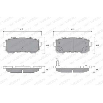 Колодки тормозные дисковые для HYUNDAI i10(PA) / KIA PICANTO(BA) <b>WEEN 151-1184</b>