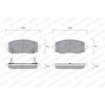 Колодки тормозные дисковые для HYUNDAI i10(PA) / KIA PICANTO(BA) <b>WEEN 151-1191</b>