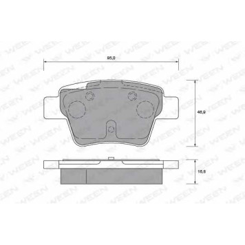 Колодки тормозные дисковые для PEUGEOT 207(WA#,WC#,WD#,WK#) <b>WEEN 151-1243 / 24150</b>