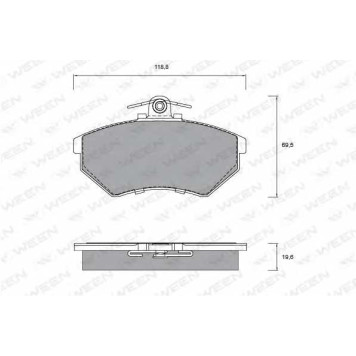 Колодки тормозные дисковые для AUDI 80, A4, CABRIOLET, COUPE / VW CADDY, CORRADO, GOLF, PASSAT, POLO, VENTO <b>WEEN 151-1256 / 20168</b>
