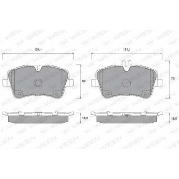 Колодки тормозные дисковые для MERCEDES C(CL203,S203,W203), CLC(CL203), CLK(A209,C209), SLK(R171) <b>WEEN 151-1295 / 23144</b>