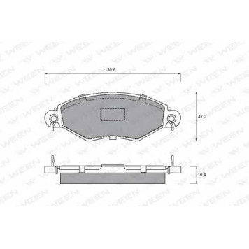 Колодки тормозные дисковые для PEUGEOT 206(2A/C), 306(7A,7B,7C,N3,N5) <b>WEEN 151-1318 / 21980</b>