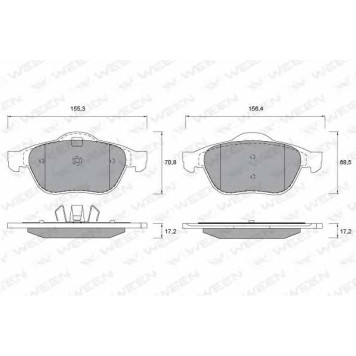 Колодки тормозные дисковые для RENAULT LAGUNA(BG0/1#,KG0/1#) <b>WEEN 151-1336 / 23215</b>