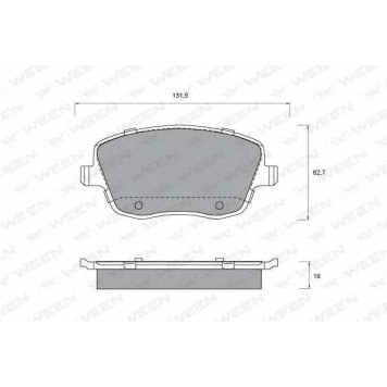 Колодки тормозные дисковые для SKODA FABIA(6Y2,6Y3,6Y5), ROOMSTER(5J) / VW POLO(9A4,9N#) <b>WEEN 151-1341 / 23581</b>