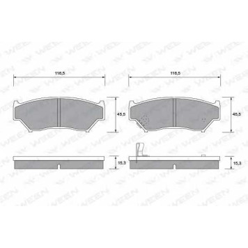 Колодки тормозные дисковые для SUZUKI GRAND VITARA(FT,JT), JIMNY(FJ), VITARA(ET,TA) <b>WEEN 151-1693 / 21907</b>