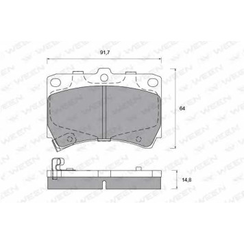 Колодки тормозные дисковые для KIA RIO(DC,DC#) / MAZDA DEMIO(DW) <b>WEEN 151-2199 / 21654</b>