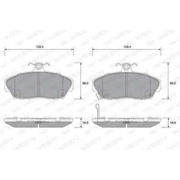 Колодки тормозные дисковые для HONDA CIVIC(EP,ES,EU,EV) <b>WEEN 151-2243 / 21515</b>