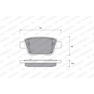Колодки тормозные дисковые задний для TOYOTA AVENSIS(#T22#,T25,T25#), COROLLA(R1#,ZER#,ZZE12#) <b>WEEN 151-2307 / 21580</b>