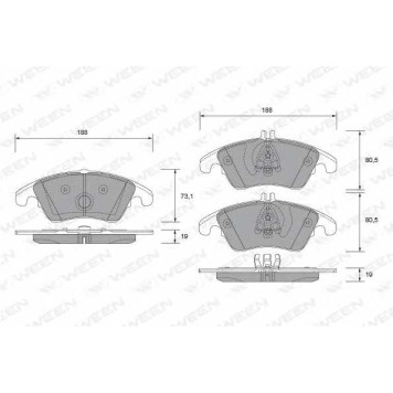 Колодки тормозные дисковые <b>WEEN 151-2665</b>