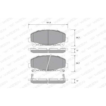 Колодки тормозные дисковые <b>WEEN 151-2720</b>