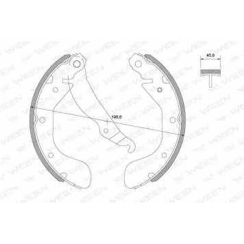 Комплект тормозных колодок для CHEVROLET EPICA, LACETTI, LANOS, NUBIRA / DAEWOO ARANOS, CIELO, ESPERO, LACETTI, LANOS, LEMANS, NEXIA, NUBIRA, TOSCA / OPEL ASTRA, COMBO, CORSA, TIGRA TwinTop, VECTRA <b>WEEN 152-2003</b>