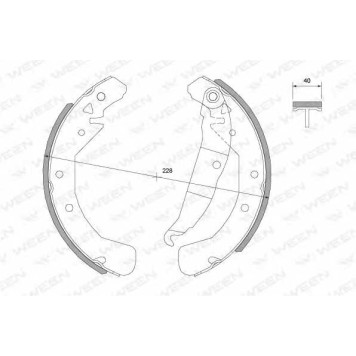 WEEN 1522007 - колодки тормозные барабанные