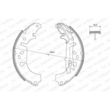 Комплект тормозных колодок для CITROEN NEMO(AA#) / FIAT 500(312), FIORINO(225), LINEA(323), PUNTO(188,199), QUBO(225) / OPEL CORSA / PEUGEOT BIPPER(AA#) <b>WEEN 152-2018</b>