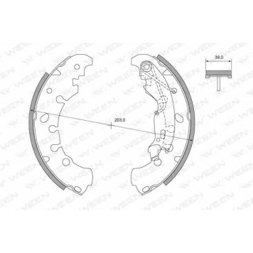 Комплект тормозных колодок для FIAT PANDA(169), PUNTO(199) / OPEL CORSA / PEUGEOT 605(6B) <b>WEEN 152-2019</b>