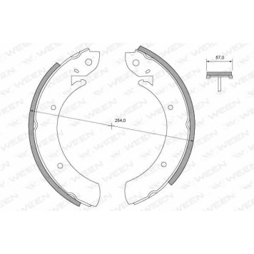Комплект тормозных колодок для FORD CONSUL, GRANADA, P 100 / HYUNDAI GRACE, H-1, H100, SONATA / MERCEDES 100 / NISSAN TRADE / RENAULT MASTER, TRAFIC / SSANGYONG ACTYON, KORANDO, KYRON, REXTON <b>WEEN 152-2027</b>